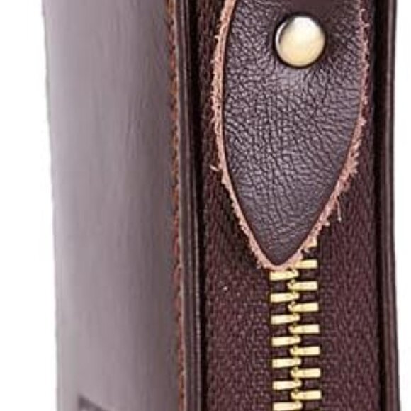 New Vintage Full Top Grain Leather Wallet RFID Blocking Multi Card Case with Zip - Picture 3 of 6